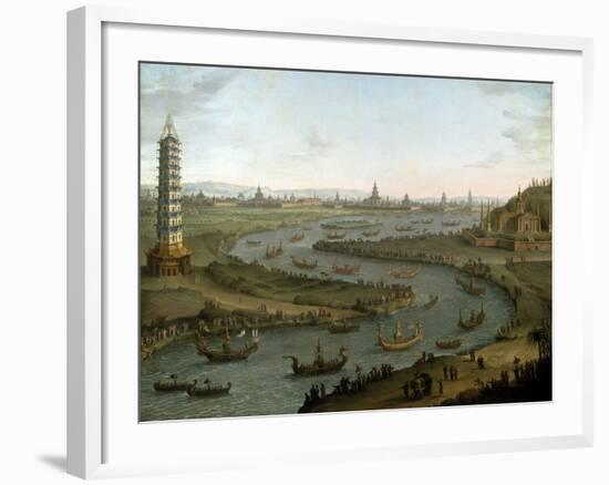 Capriccio with French Ambassador and King of Siam's Palace-Antonio Joli-Framed Giclee Print