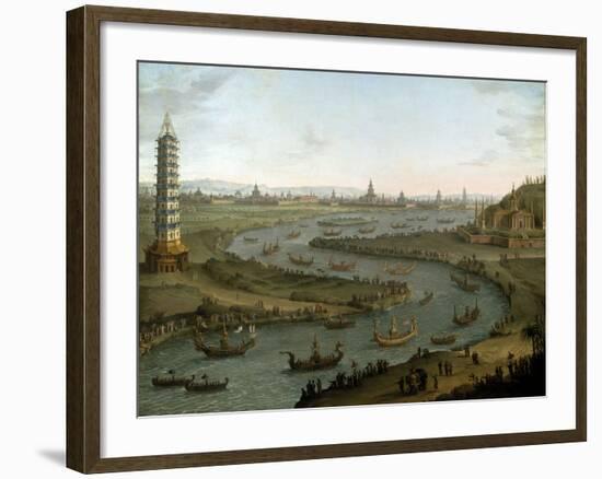 Capriccio with French Ambassador and King of Siam's Palace-Antonio Joli-Framed Giclee Print