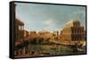 Capriccio with Palladian Buildings-Canaletto-Framed Stretched Canvas