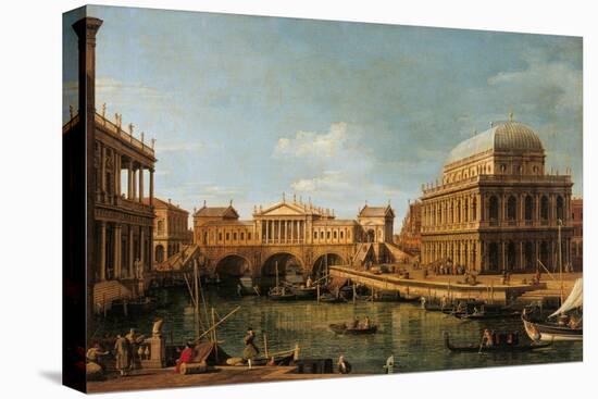 Capriccio with Palladian Buildings-Canaletto-Stretched Canvas