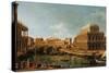 Capriccio with Palladian Buildings-Canaletto-Stretched Canvas