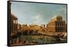 Capriccio with Palladian Buildings-Canaletto-Framed Stretched Canvas