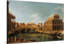 Capriccio with Palladian Buildings-Canaletto-Stretched Canvas