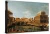 Capriccio with Palladian Buildings-Canaletto-Stretched Canvas