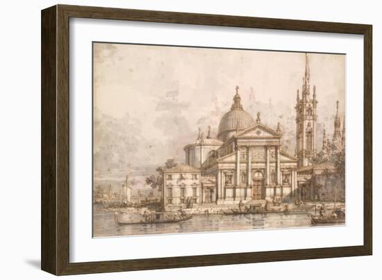 Capriccio with the Church of San Giorgio Maggiore-Canaletto-Framed Art Print