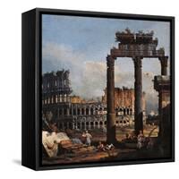 Capriccio with the Coliseum-Bernardo Bellotto-Framed Stretched Canvas