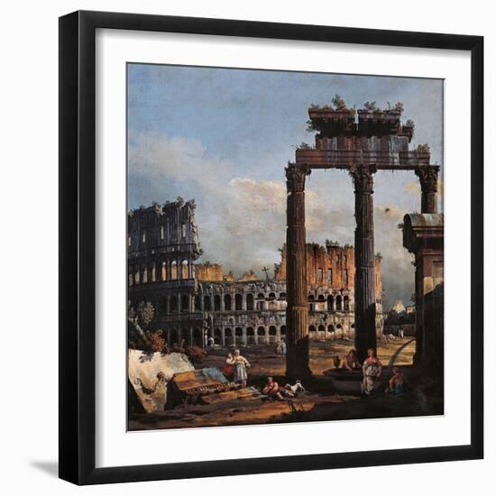 Capriccio with the Coliseum-Bernardo Bellotto-Framed Giclee Print