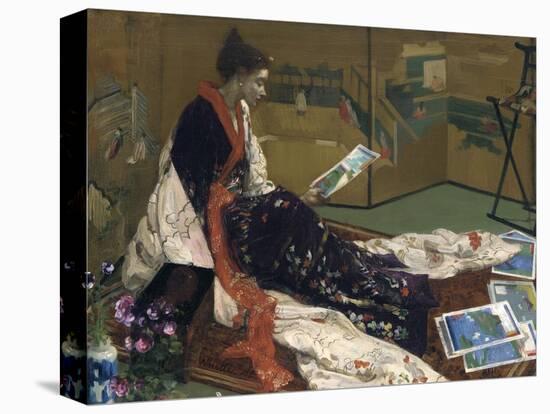 Caprice in Purple and Gold: the Golden Screen, 1864-James Abbott McNeill Whistler-Stretched Canvas