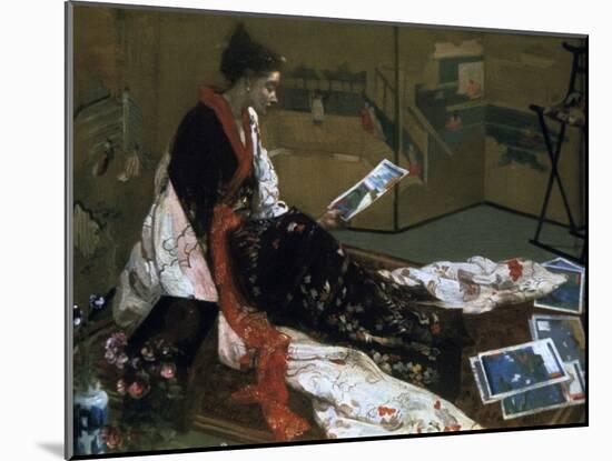 Caprice in Purple and Gold, the Golden Screen, 1864-James Abbott McNeill Whistler-Mounted Giclee Print