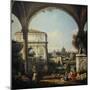 Caprice with Arch of Triumph-Bernardo Bellotto-Mounted Giclee Print