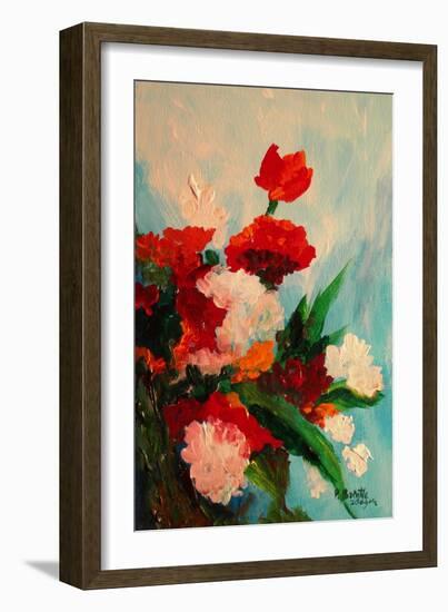 Capricious Carnations, 2017 (Acrylic on Canvas)-Patricia Brintle-Framed Giclee Print