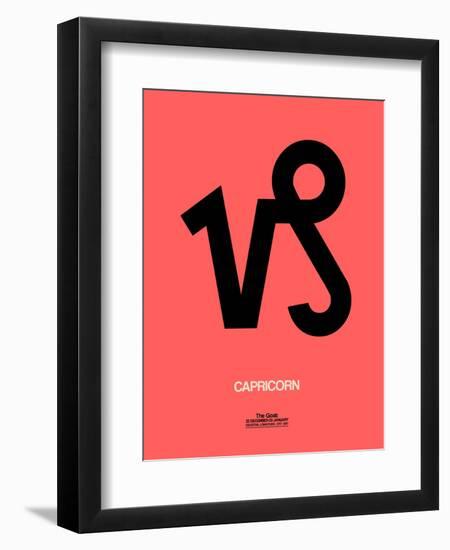 Capricorn Zodiac Sign Black-NaxArt-Framed Art Print