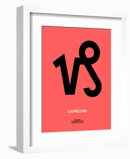 Capricorn Zodiac Sign Black-NaxArt-Framed Art Print