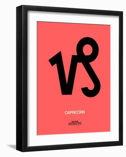 Capricorn Zodiac Sign Black-NaxArt-Framed Art Print