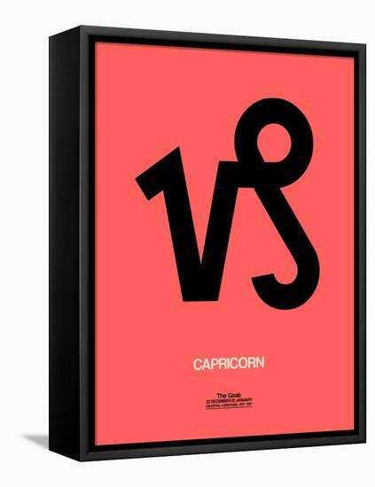 Capricorn Zodiac Sign Black-NaxArt-Framed Stretched Canvas