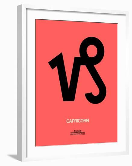 Capricorn Zodiac Sign Black-NaxArt-Framed Art Print