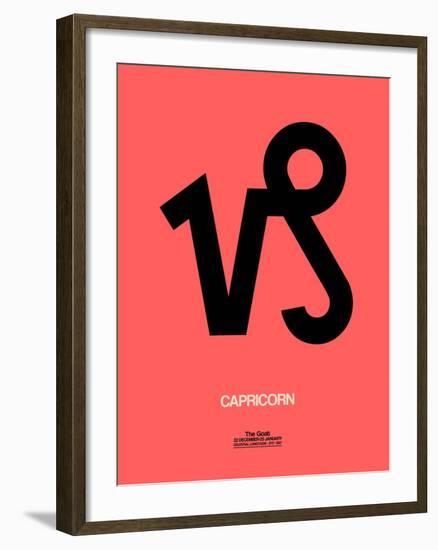Capricorn Zodiac Sign Black-NaxArt-Framed Art Print