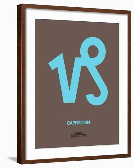 Capricorn Zodiac Sign Blue-NaxArt-Framed Art Print