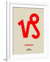 Capricorn Zodiac Sign Red-NaxArt-Framed Art Print