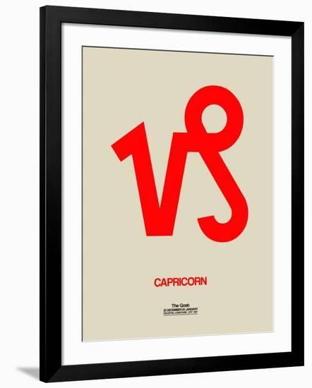Capricorn Zodiac Sign Red-NaxArt-Framed Art Print