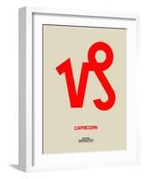 Capricorn Zodiac Sign Red-NaxArt-Framed Art Print