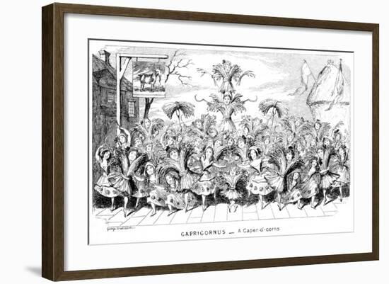 Capricornus - a Caper-O'-Corns, 19th Century-George Cruikshank-Framed Giclee Print