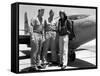 Capt. Charles Yeager, Major Gus Lundquist and Capt. James Fitzgerald Standing in Front of Bell X-1-null-Framed Stretched Canvas