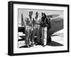 Capt. Charles Yeager, Major Gus Lundquist and Capt. James Fitzgerald Standing in Front of Bell X-1-null-Framed Photographic Print