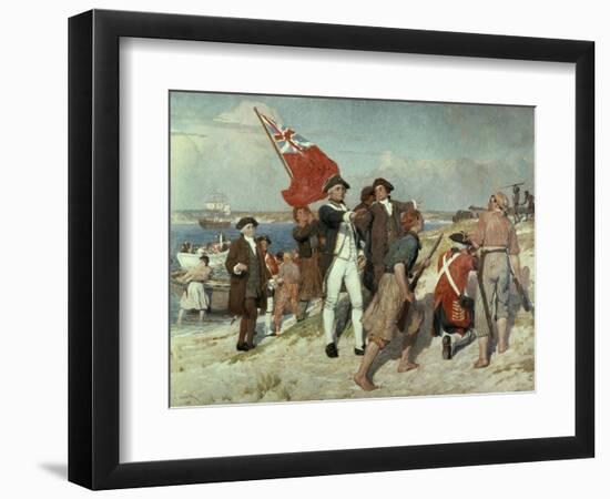 Capt Cook Landing at Botany Bay-Emanuel Phillips Fox-Framed Giclee Print