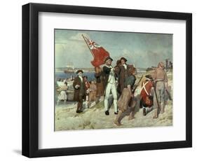 Capt Cook Landing at Botany Bay-Emanuel Phillips Fox-Framed Giclee Print