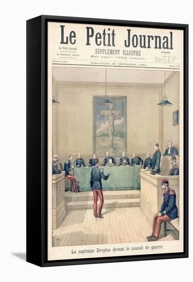Captain Alfred Dreyfus Before His Court Martial for Treason-null-Framed Stretched Canvas