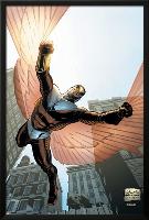 Captain America And The Falcon No.7 Cover: Falcon-Joe Bennett-Lamina Framed Poster