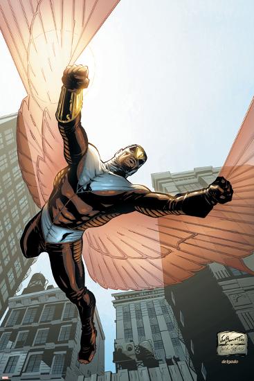Captain America And The Falcon No.7 Cover: Falcon-Joe Bennett-Lamina Framed Poster