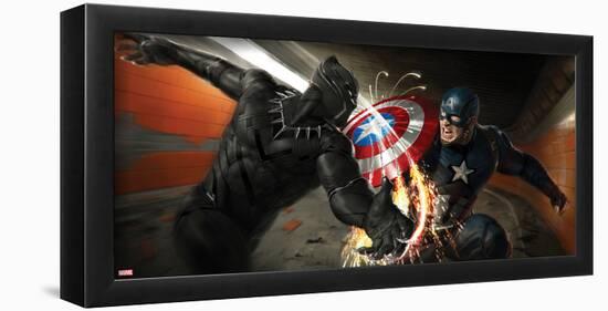 Captain America: Civil War - Captain America and Black Panther-null-Framed Poster