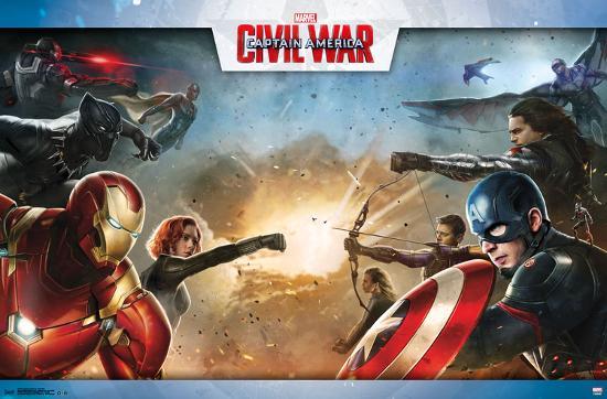 Captain America Civil War- Clash Of Heroes-null-Lamina Framed Poster