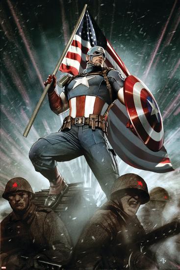 Captain America: Living Legend #1 Cover: Captain America-Adi Granov-Lamina Framed Poster