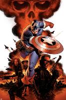 Captain America No.1 Cover: Captain America, Nick Fury and Black Widow-Steve Epting-Lamina Framed Poster