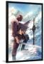 Captain America No.608 Cover: Baron Zemo Standing with a Sword in the Snow-Marko Djurdjevic-Lamina Framed Poster