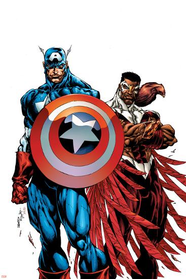 Captain America & The Falcon No.1 Cover: Captain America and Falcon-Bart Sears-Lamina Framed Poster