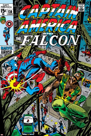 Captain America & The Falcon No.13 Cover: Captain America, Falcon and Spider-Man-null-Lamina Framed Poster