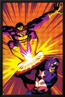 Captain America V4, No.30 Cover: Captain America and Batroc The Leaper-Dave Johnson-Lamina Framed Poster