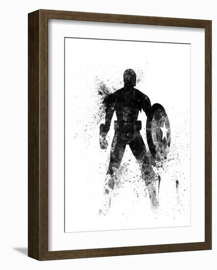 Captain America Watercolor I-Jack Hunter-Framed Art Print