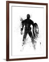 Captain America Watercolor I-Jack Hunter-Framed Art Print