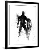 Captain America Watercolor I-Jack Hunter-Framed Art Print