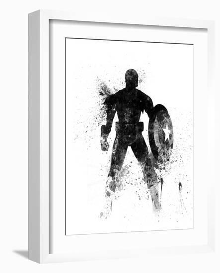 Captain America Watercolor I-Jack Hunter-Framed Art Print