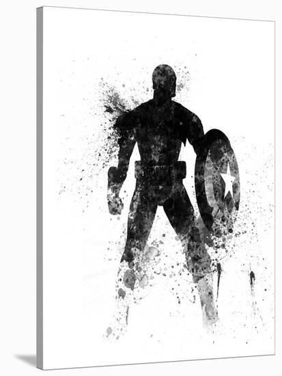 Captain America Watercolor I-Jack Hunter-Stretched Canvas