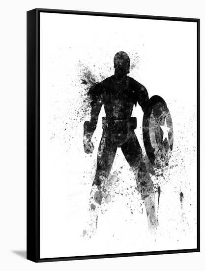 Captain America Watercolor I-Jack Hunter-Framed Stretched Canvas