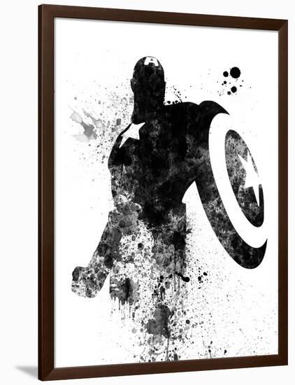 Captain America Watercolor V-Jack Hunter-Framed Art Print