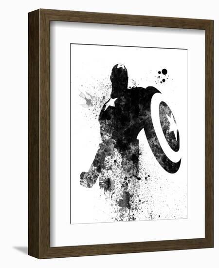 Captain America Watercolor V-Jack Hunter-Framed Art Print