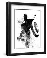 Captain America Watercolor V-Jack Hunter-Framed Art Print